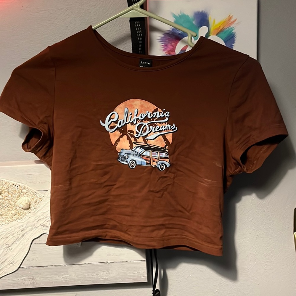 warm brown crop top